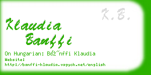 klaudia banffi business card